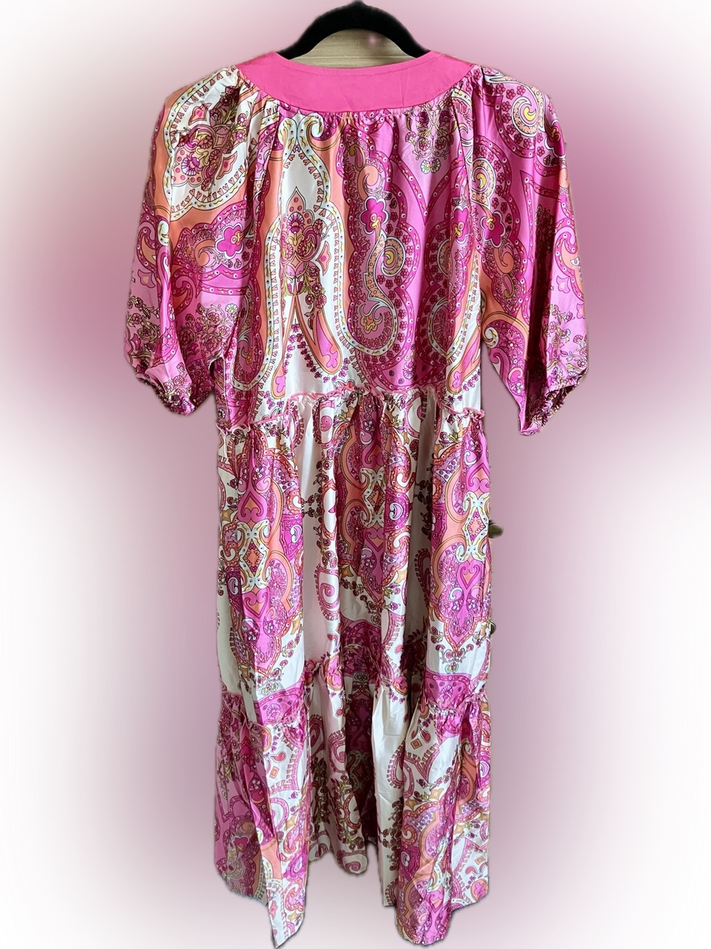 Umgee Pink & Cream Paisley Open-Front Robe - Picture 2 of 6